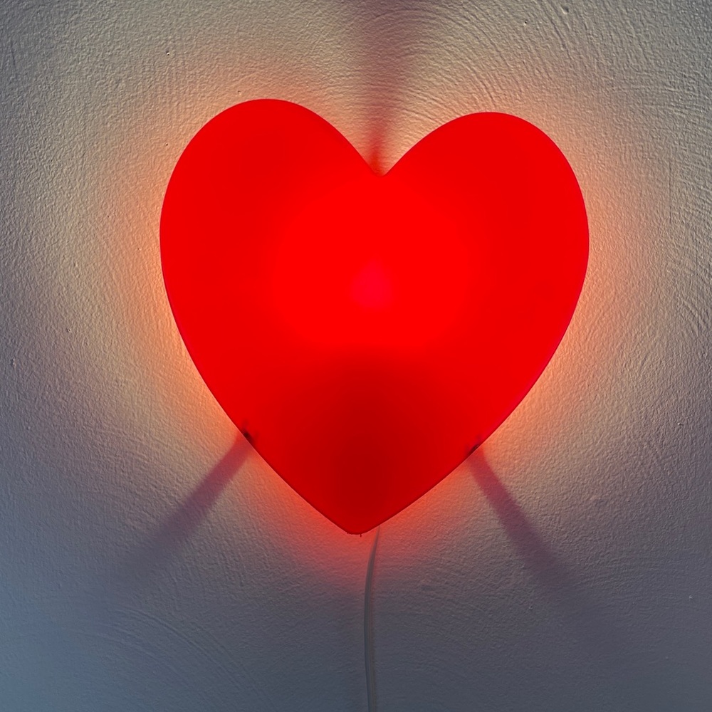 IKEA UPPLYST Heart Wall Lamp in Discontinued Red Colorway